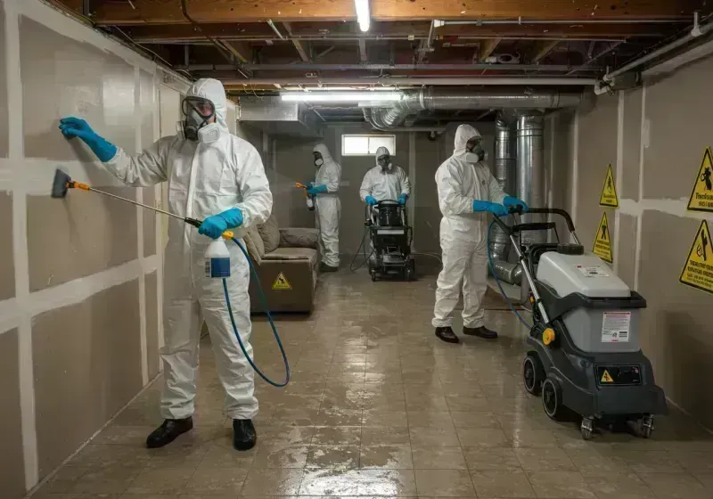 Basement Moisture Removal and Structural Drying process in Shrub Oak, NY